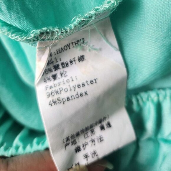 Green Ruffle Petal Drawstring Shorts Size Small b20 - Picture 10 of 10